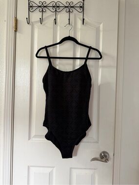 Catalina Black Lace-Pattern Girls' One-Piece